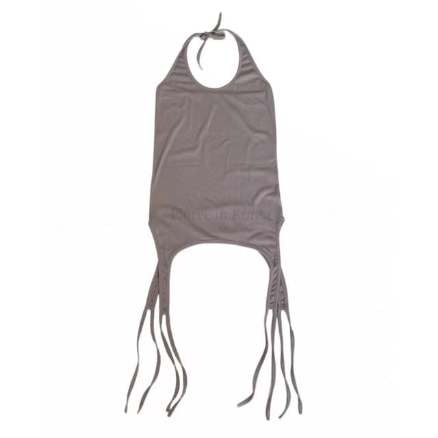 Fringed Halter Neck Sleeveless Top