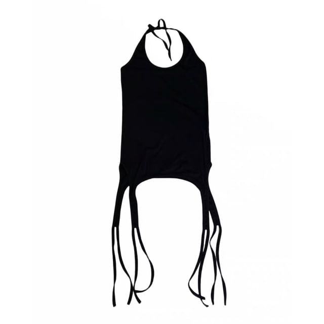 Fringed Halter Neck Sleeveless Top