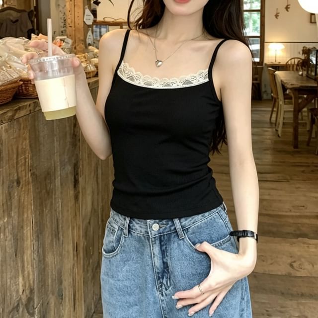 Lace Trim Camisole Top