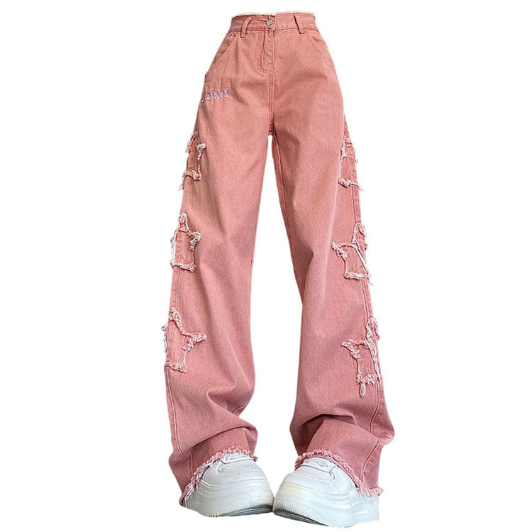 Y2K Pink Star Jeans