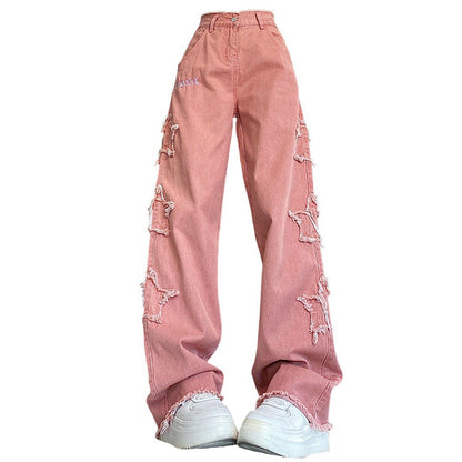 Y2K Pink Star Jeans