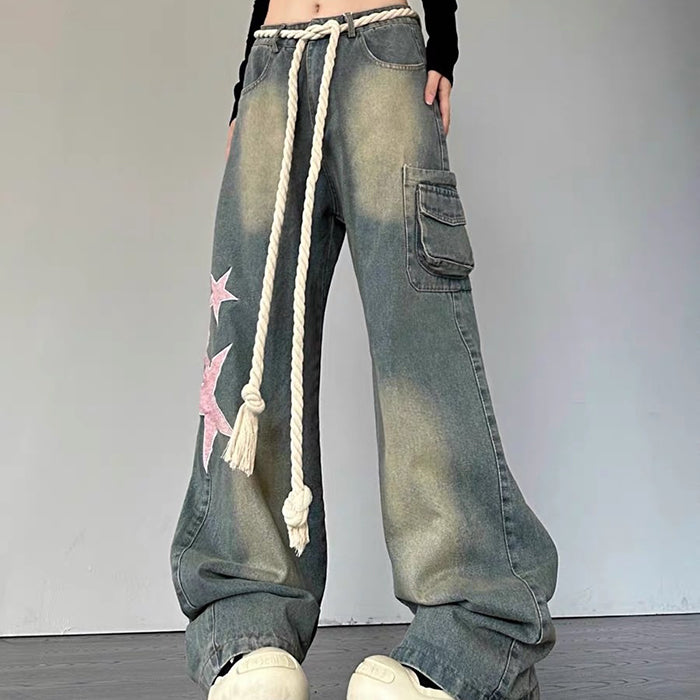 Y2K Pink Star Vintage Jeans