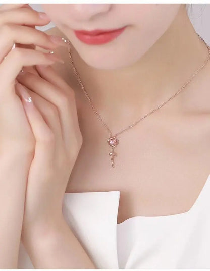 Tu es mon collier rose W418