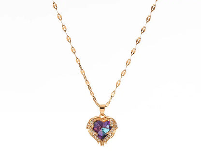 Collier pendentif coeur Zircon W344