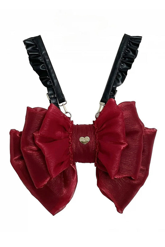 Big Wine Red Bowknot Lolita Backpack