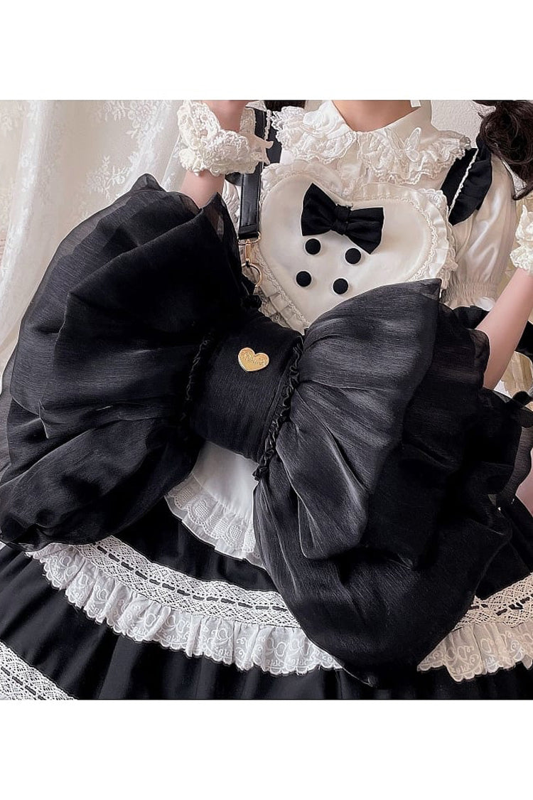 Lolita Backpack with Oversized Bowknot & Metal Heart Plate