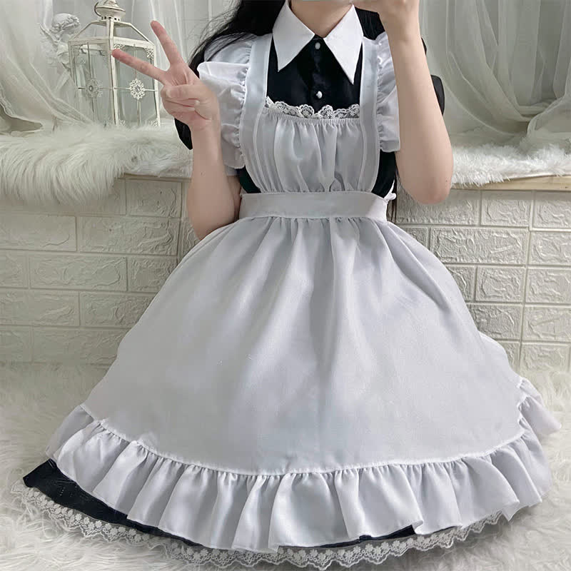 Kawaii Sweet Ruffled Maid Lolita Dress