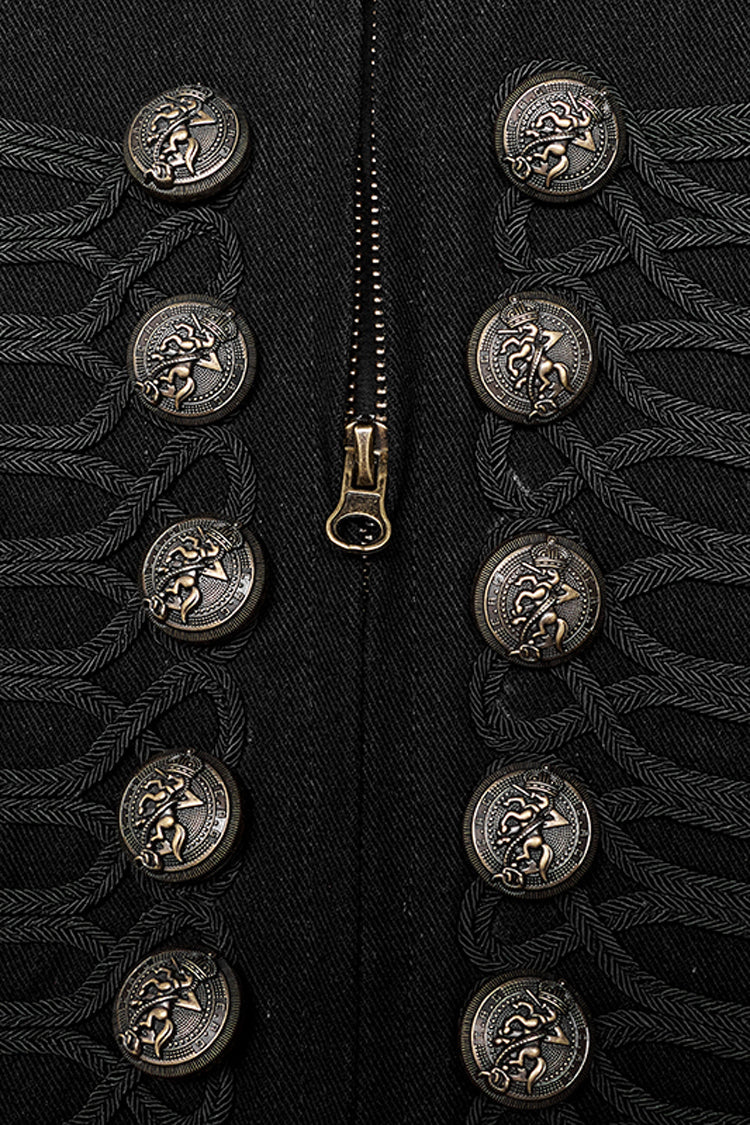 Coal Retro Button Double-Breasted Steampunk Coat for Men