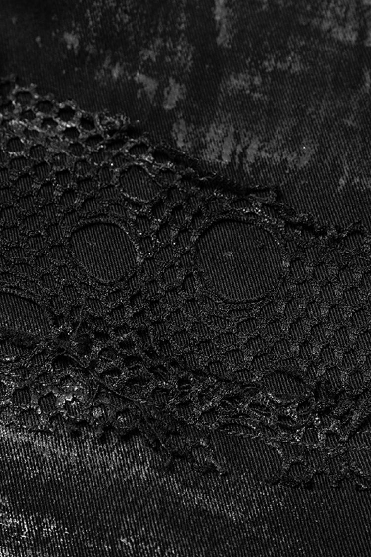 Midnight Ring Buckle Mesh Steampunk Trousers for Men