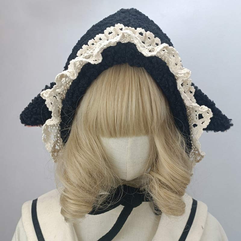 Cute Sheep Ears Lace Lolita Hat Warm