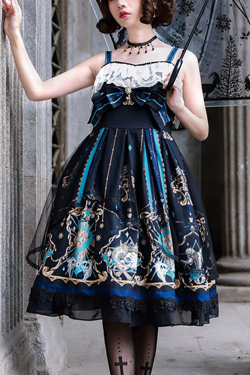 Gothic Lace Ruffle Square Collar Lolita JSK Dress