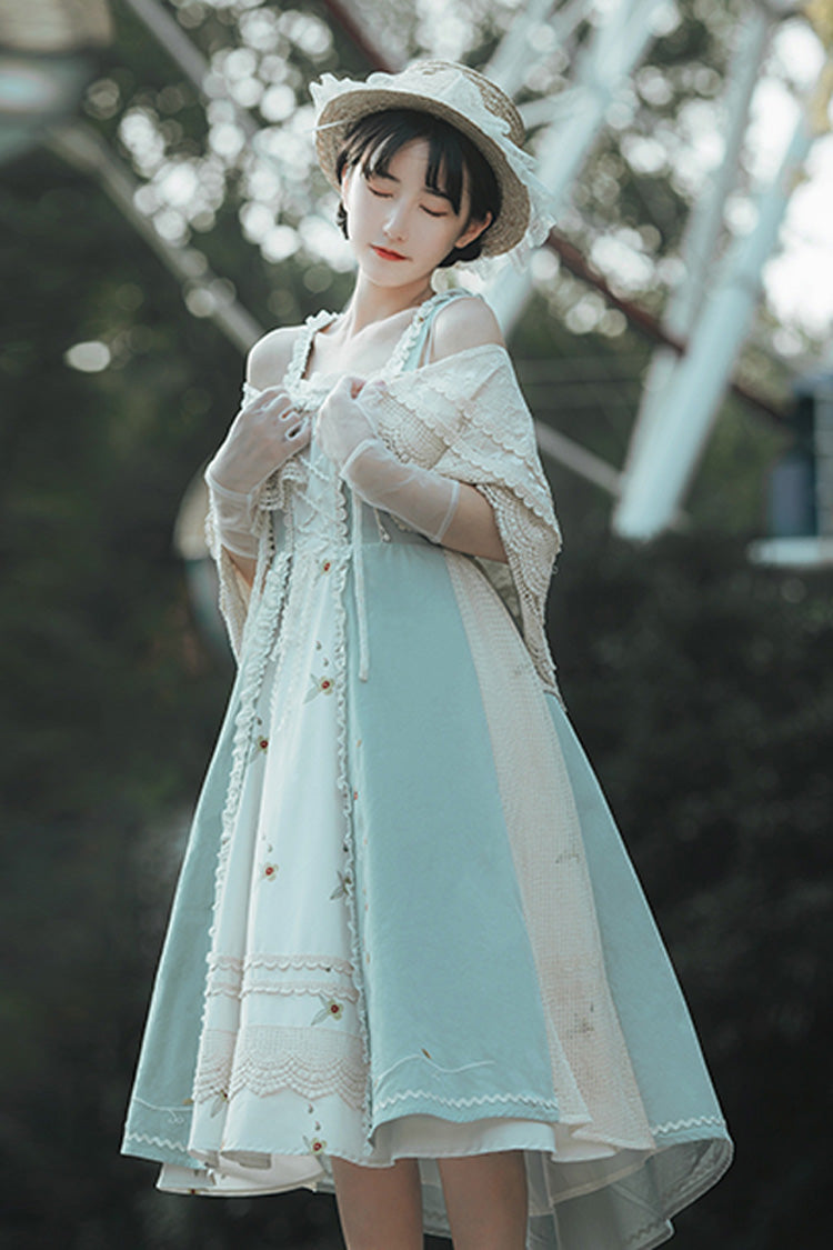 Classic Lolita JSK Dress with Pastoral Lace Floral