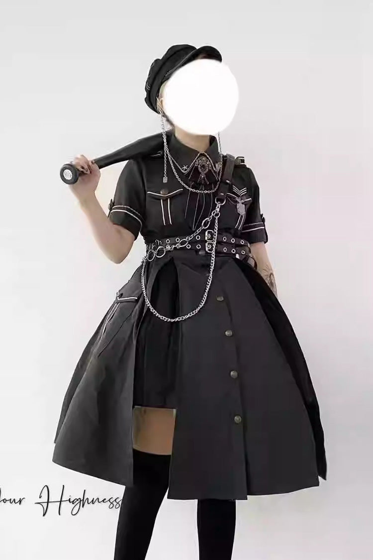 Evil Python 2.0 Short Sleeve Gothic Military Handsome Dress