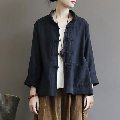 Classical Button Front Pocket Loose Overshirt