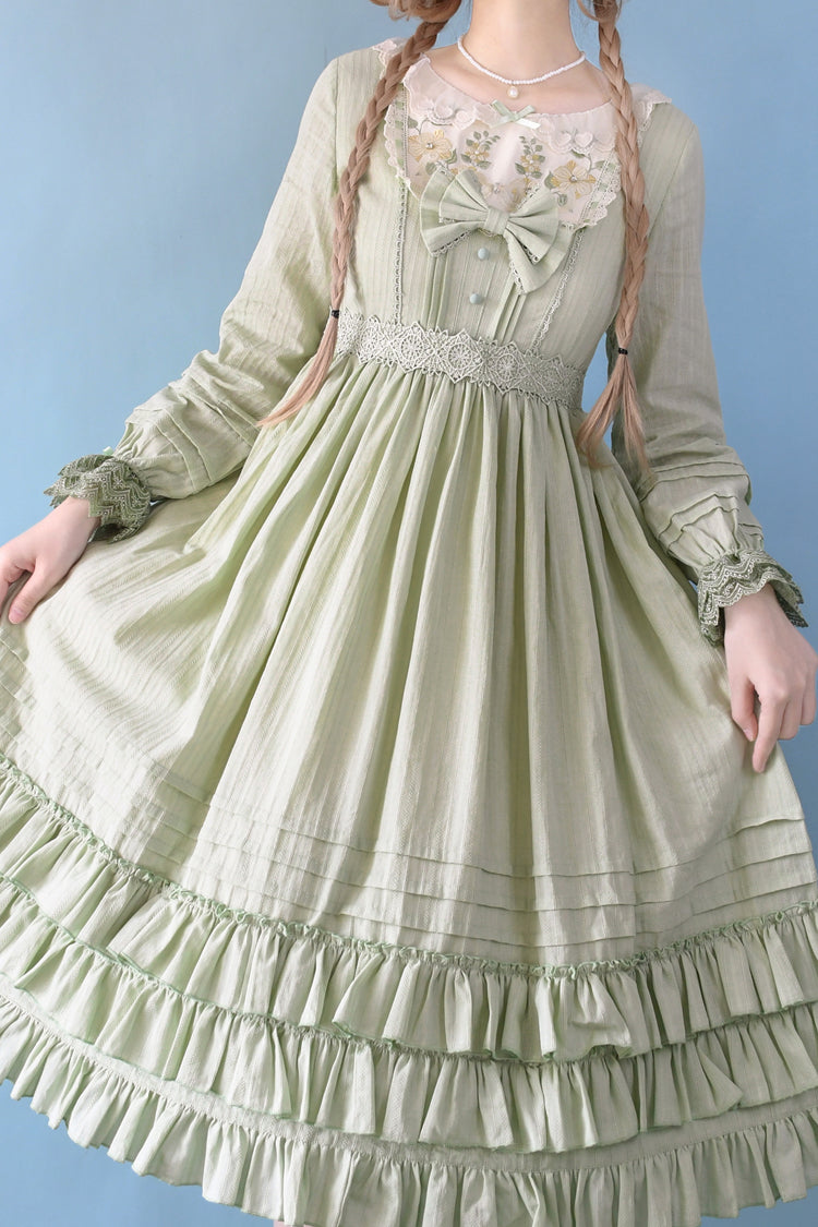 Girly Nelly Embroidered Multi-Layer Ruffled Sweet Dress