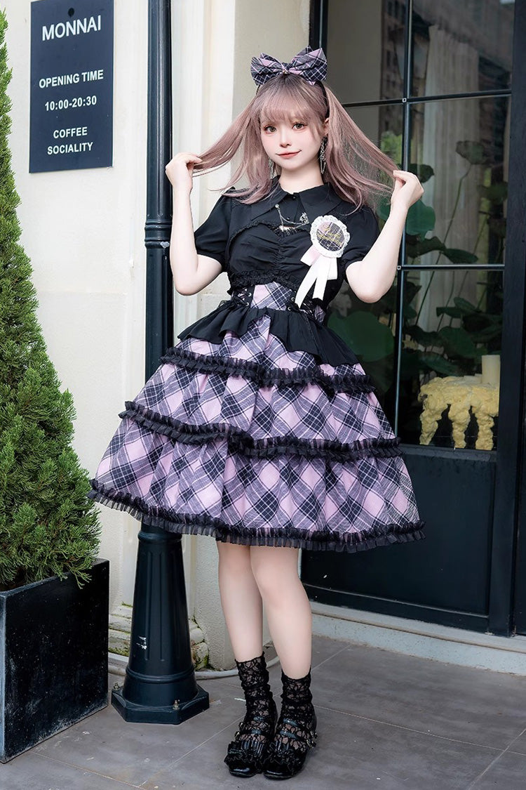 Margaret Plaid Print Sleeveless Sweet Dress - 4 Options