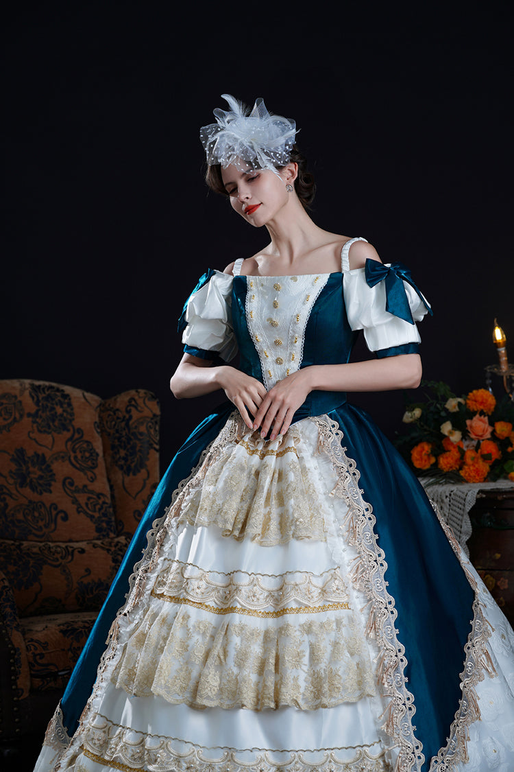 Off-Shoulder Short Sleeve Ruffled Cardigan Lace Victorian Palace Lolita Dress