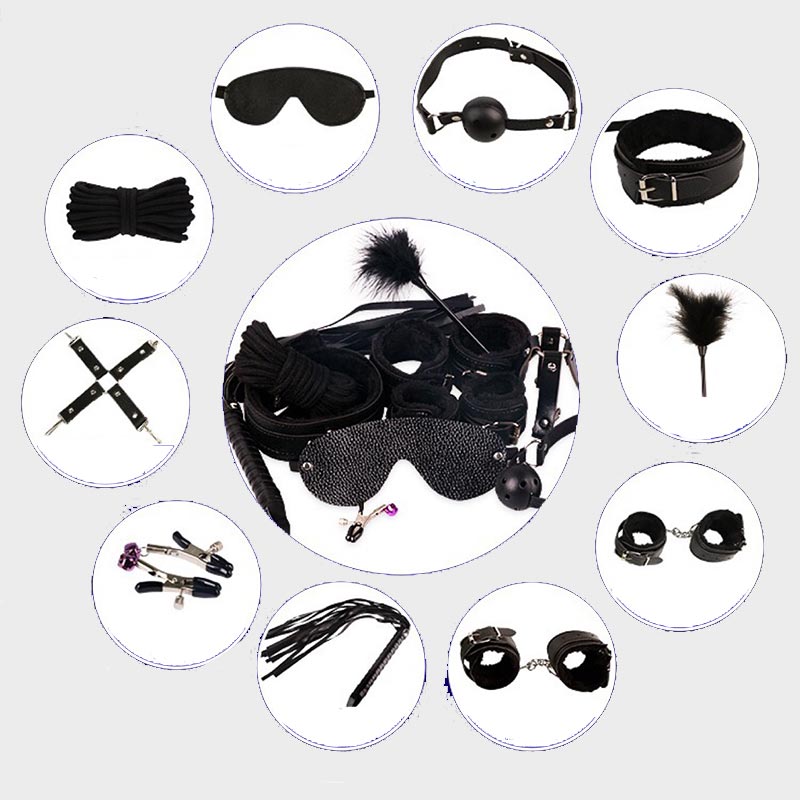 Black Leather Maid Accessories 11 Piece Set