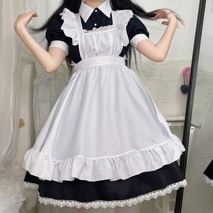 Kawaii Sweet Ruffled Maid Lolita Dress