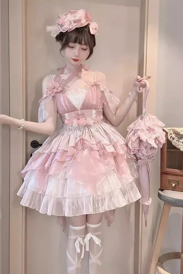 Cat Fairy Sweet Princess Lolita Multi-Layer Ruffle Jsk Dress