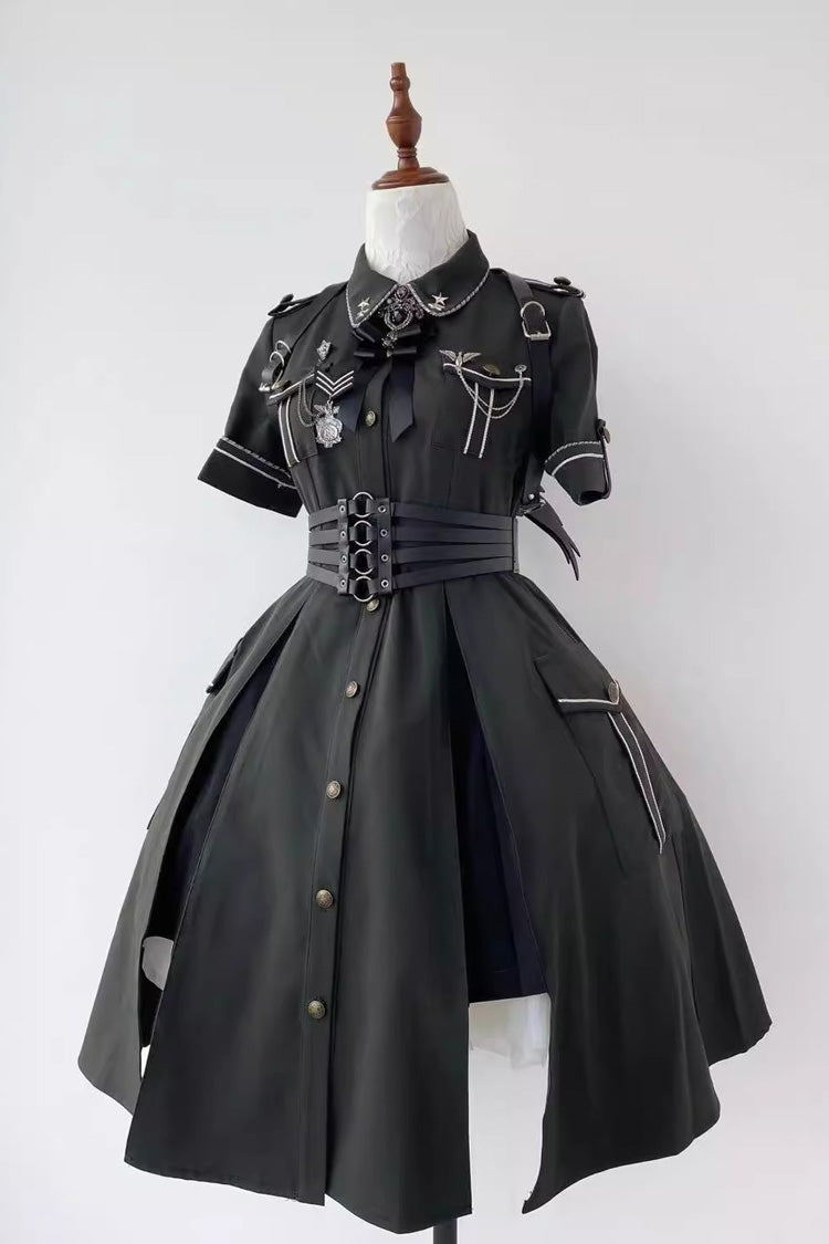 Evil Python 2.0 Short Sleeve Gothic Military Handsome Dress