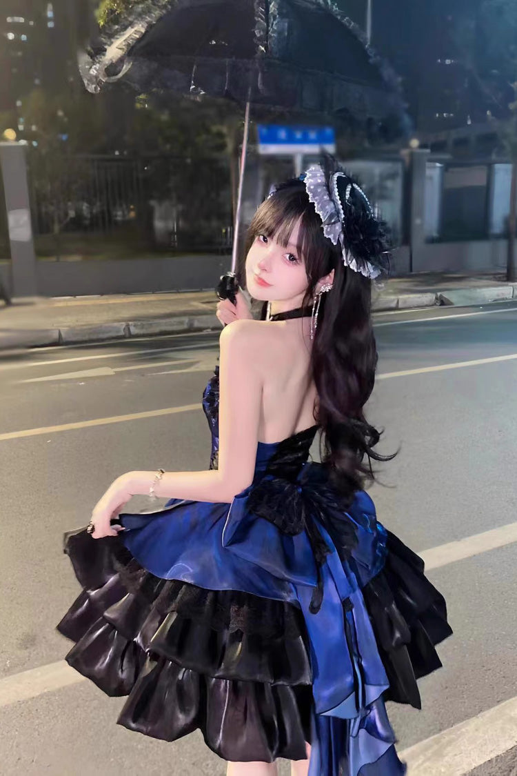 Sleeveless Sweet Elegant Princess Lolita Multi-Layer Ruffle Dress 3 Colors