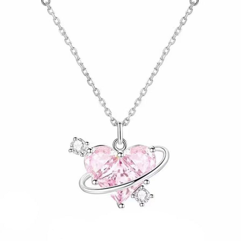 Cute Saturn Heart Necklace ON1242 MK Kawaii Store