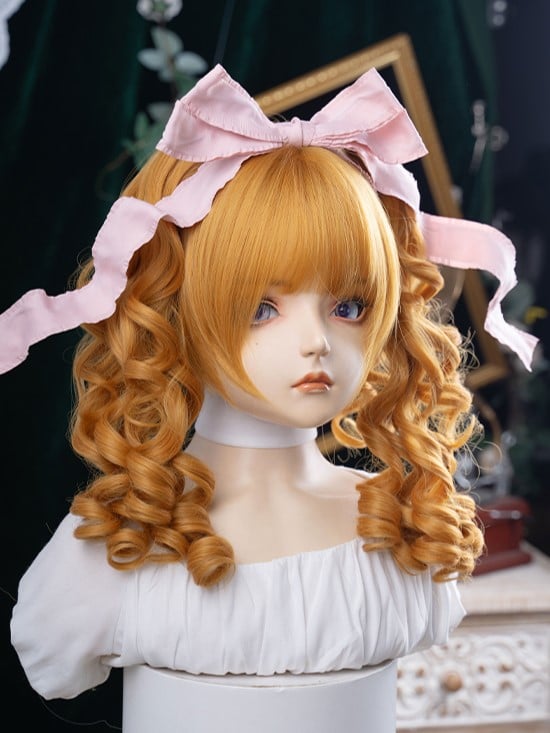 Claw Length 30CM Yellow Clips With Synthetic Ponytail Wig Double