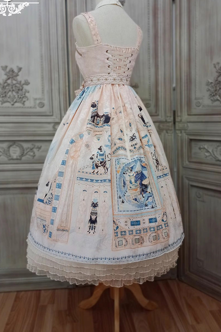 Egyptian Style Print Ruffle Gothic Lolita Dress
