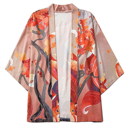 Vintage Nine Tailed Fox Cardigan Kimono Outerwear