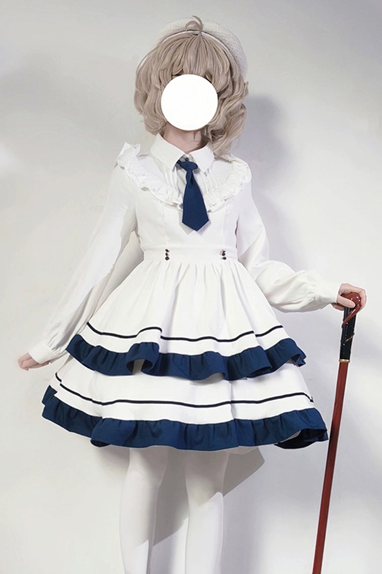 Ivory Double-Layered Ruffled Sweet Collegiate Jumper