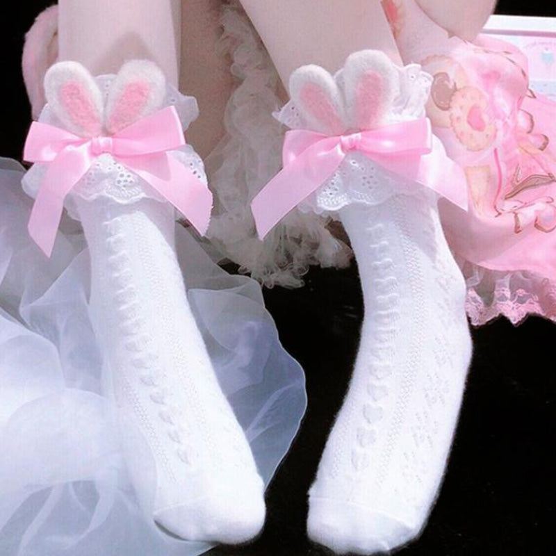 Sweet Bunny Ears Bow Ankle Socks