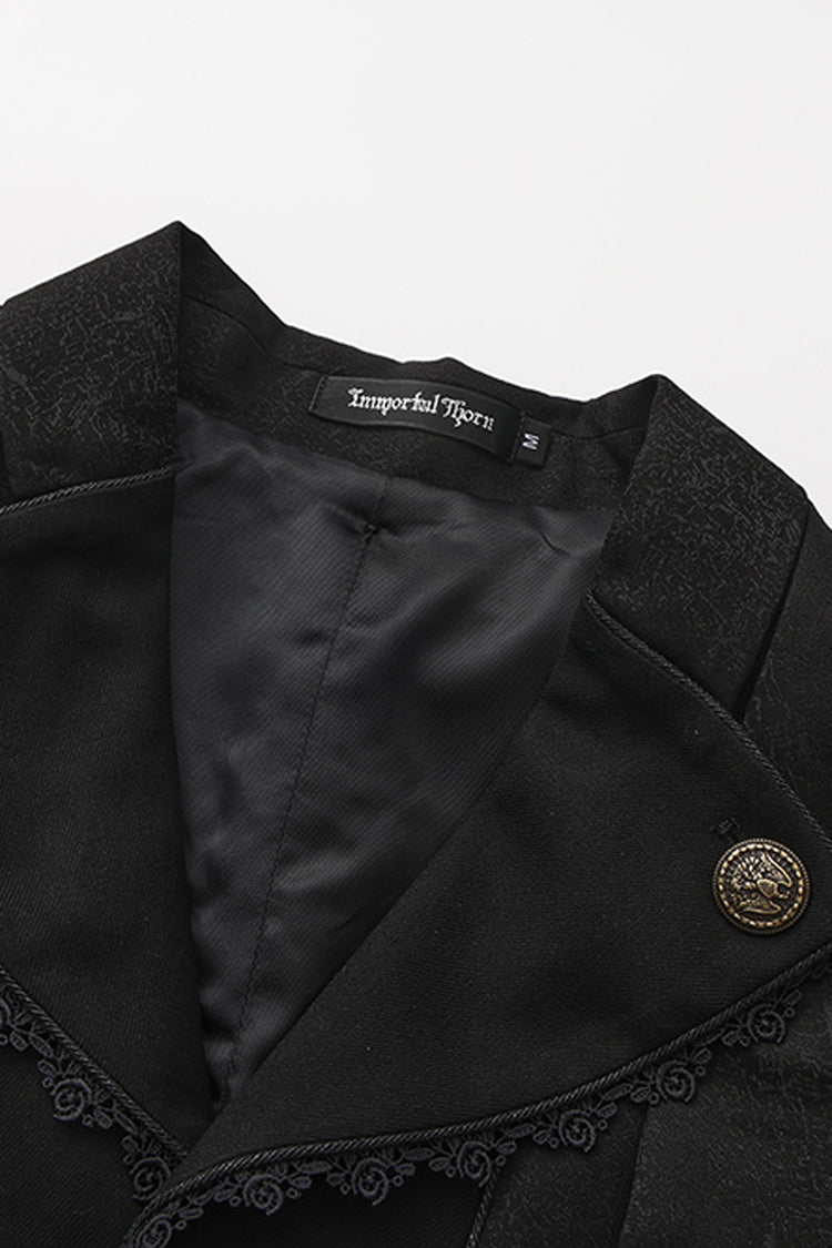 Noir Long Sleeve Ouji Fashion Vintage Elegant Prince Long Coat - The Eternal Sea of Hope