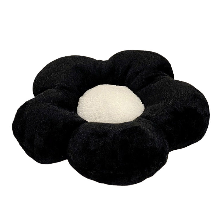 Coussin à fleurs noir et blanc