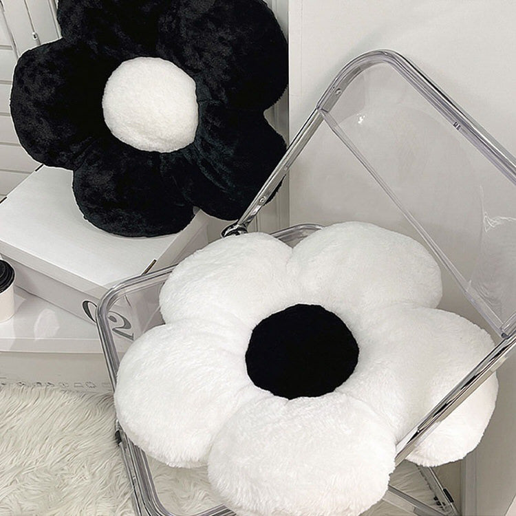 Black White Flower Pillow