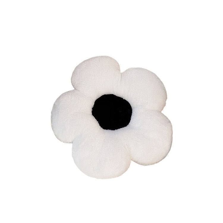 Black White Flower Pillow