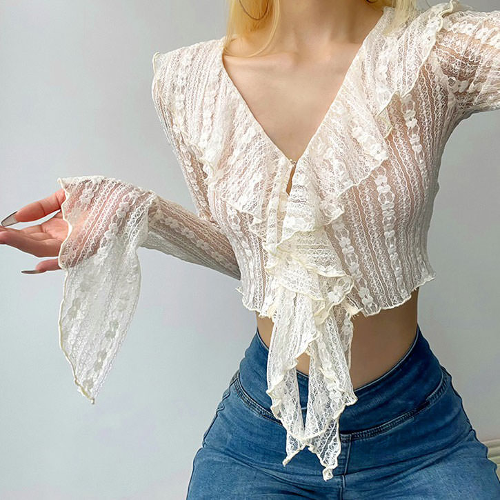 Lightweight Ruffle Lace Top