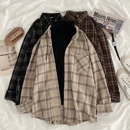 Retro Aesthetic Plaid Shirt