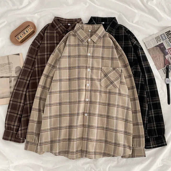 Retro Aesthetic Plaid Shirt