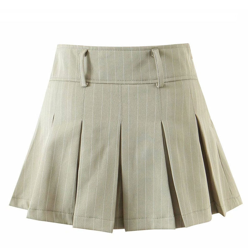 Charming Striped Pleated Skirt