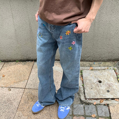 Flower Embroidery Jeans