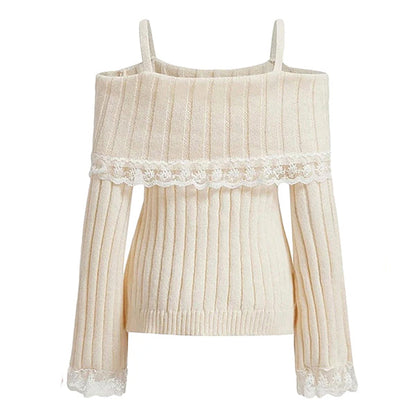 Elegant Knit Lace Sweater