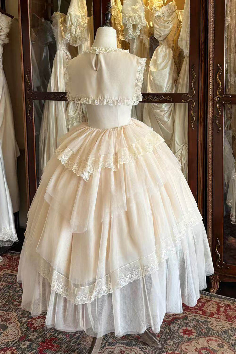 Triple-Layered Ruffled Bow Lace Sweet Elegant Lolita Dress - Dream by the Pillow