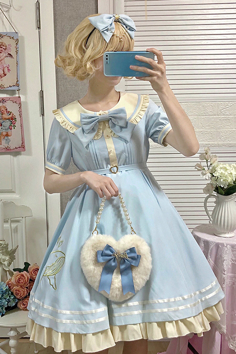 Navy Sailor Short-Sleeved Sweet Lolita OP