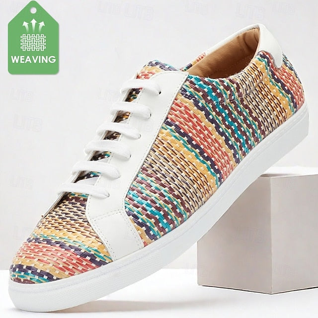 Men's Trendy – Woven Nylon Knit Sneakers Multicolor