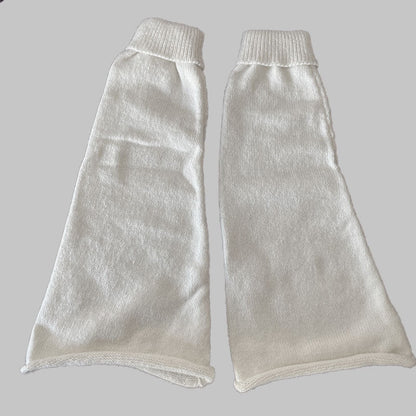 White Loose Knit Leg Warmers