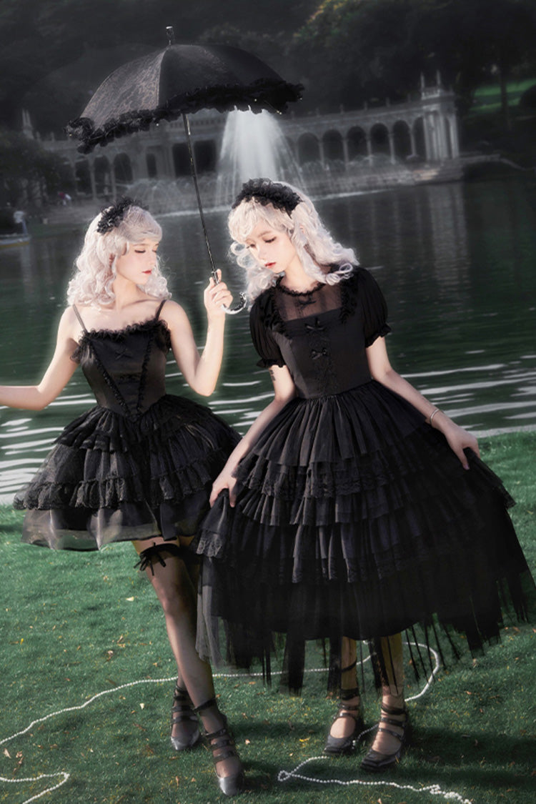 Gothic Lolita Drawstring JSK with Ruffle Details