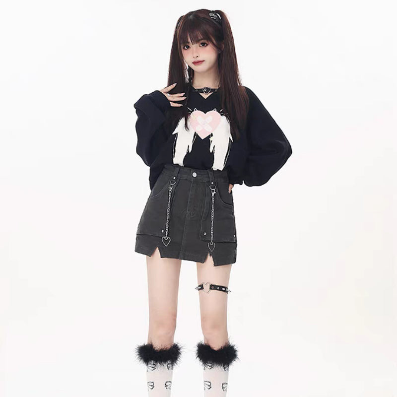 Cool Heart Wing Versatile Sweater MK Kawaii Store