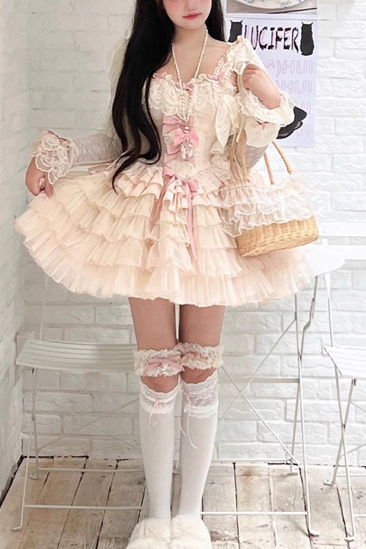 Ballet Style Multi-Layer Dress with Ruffles - Romantic