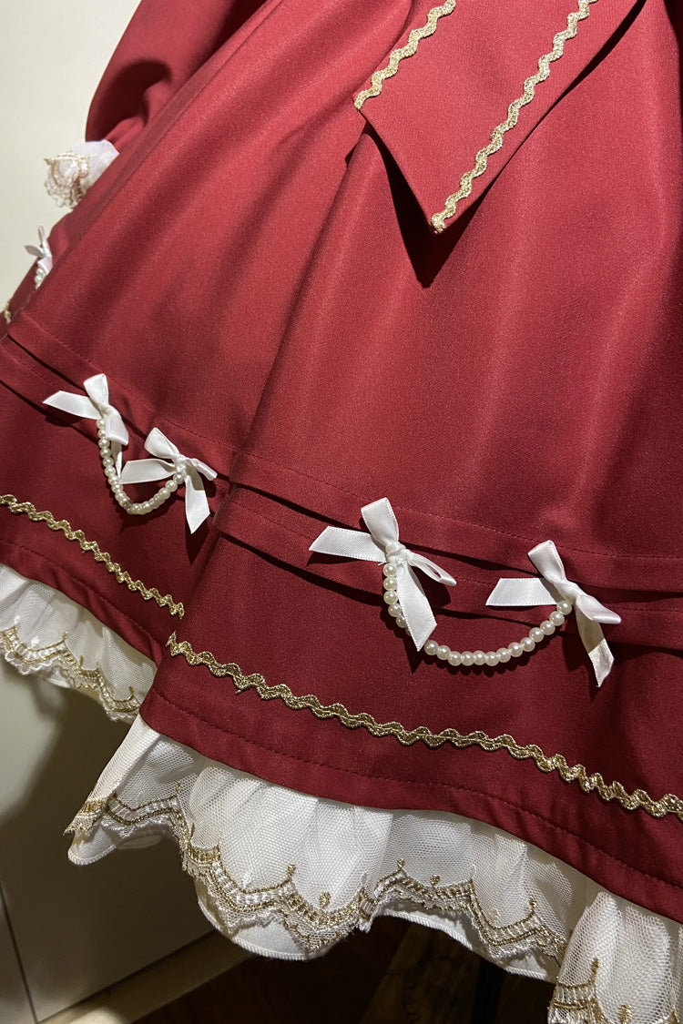 Long Sleeves Ruffled Bow Sweet Lolita Dress - Miss Flando of the New Year